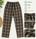 REHLA - Pantalon Pyjama Homme à Carreaux - Marron
